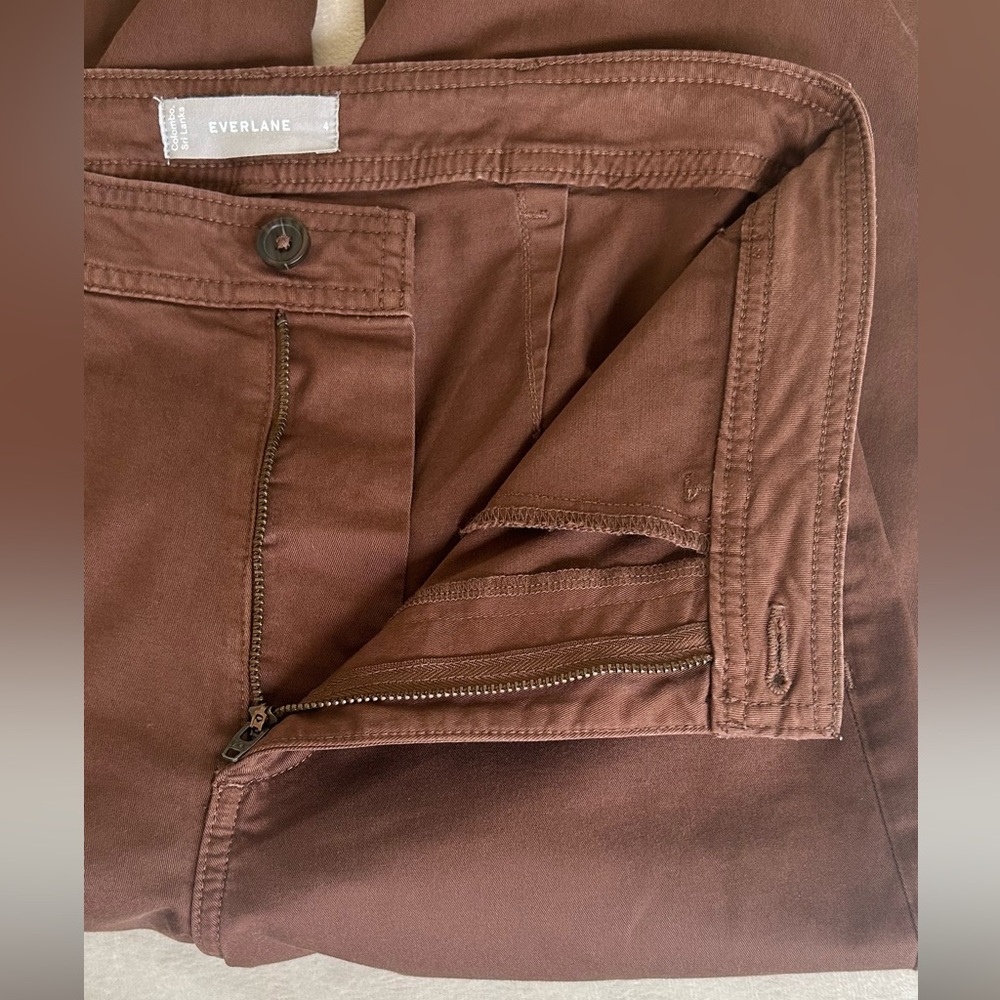 Everlane Tan Khaki Corporate Casual Lightweight Wide Leg Crop Pants women’s Sz 4 - Picture 8 of 16